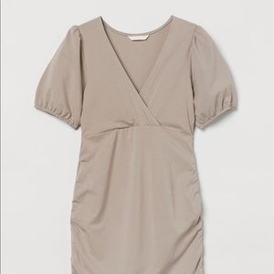 NWT H&M Tan Mauve Beige Mama Wrap Maternity Dress size small